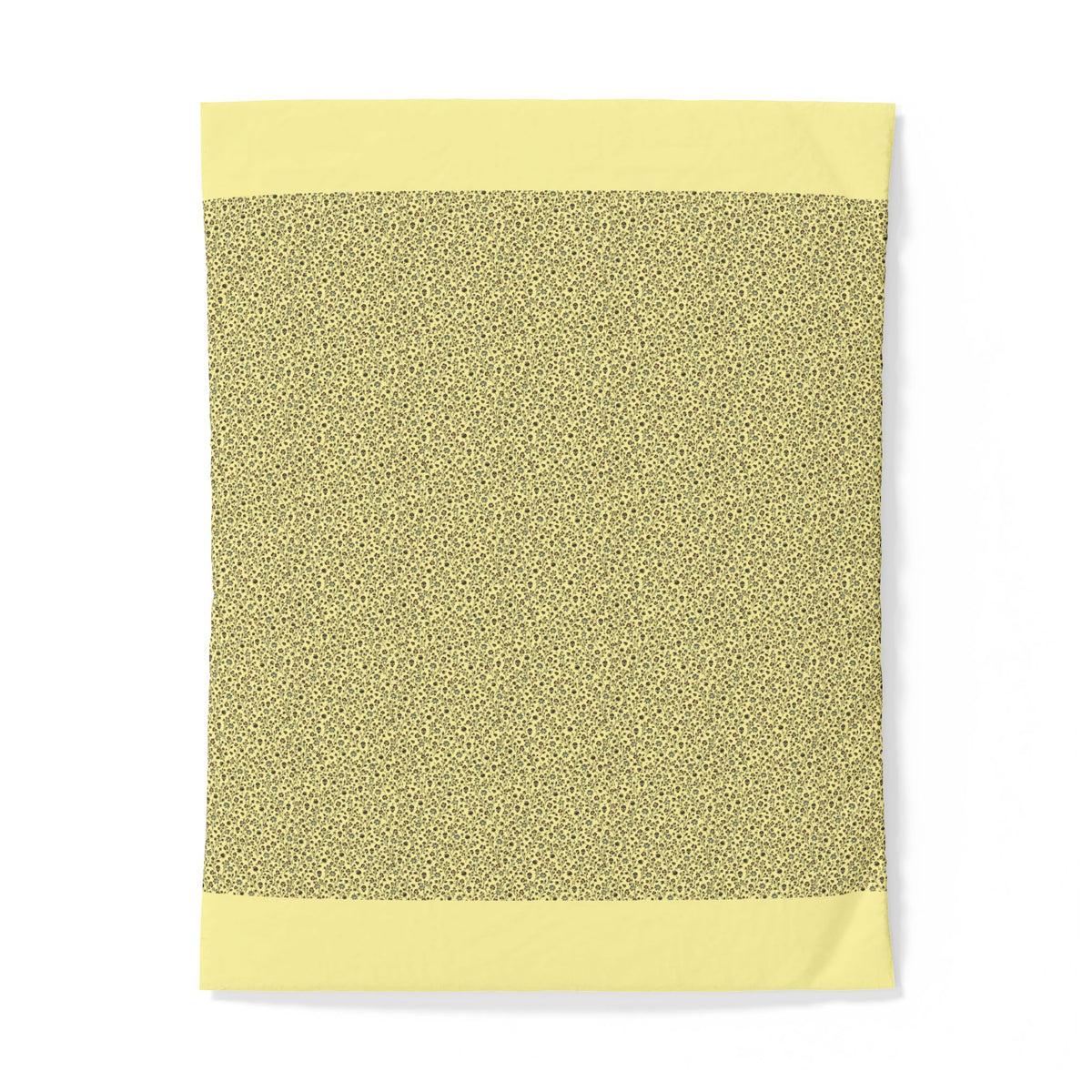 Soft Yellow Floral Pattern Cotton Duvet Cover