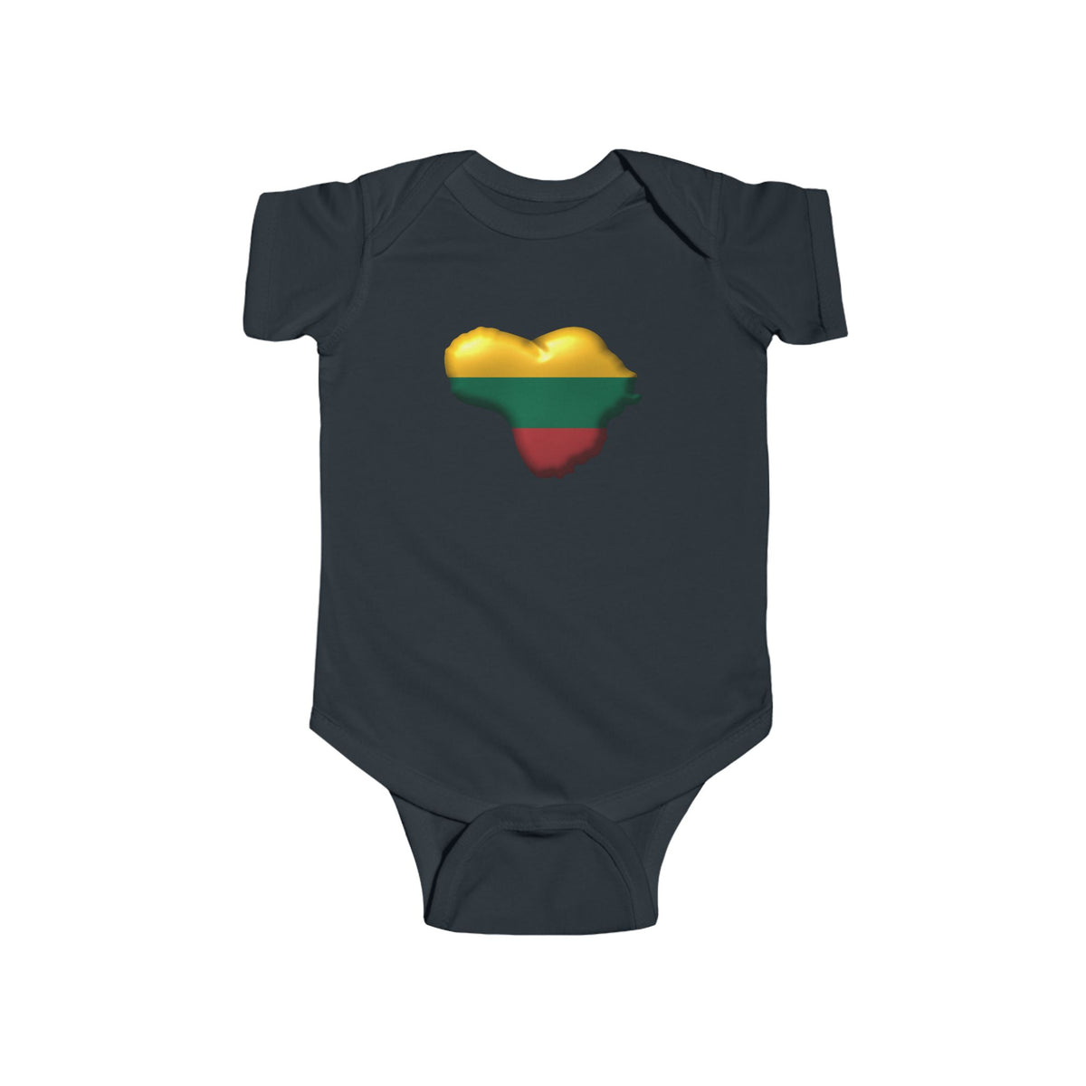 Lithuania Heart Map Bodysuit | Lithuanian Flag Infant Onesie