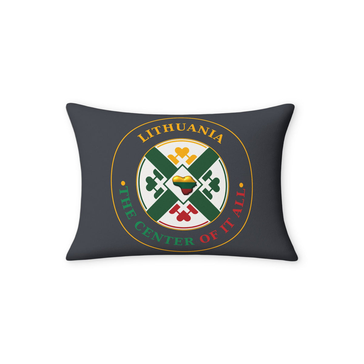 Throw Pillow Case, Center of it All Lithuanian and English