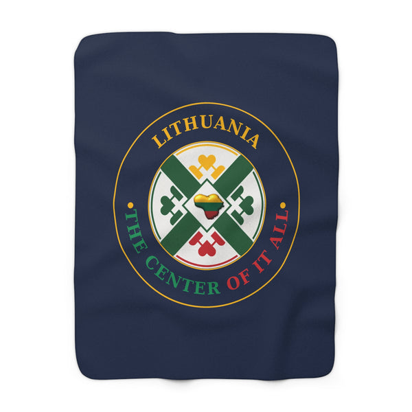 Lithuania Center of It All Sherpa Fleece Blanket, Design 6 | Cozy Lithuania Throw Blanket