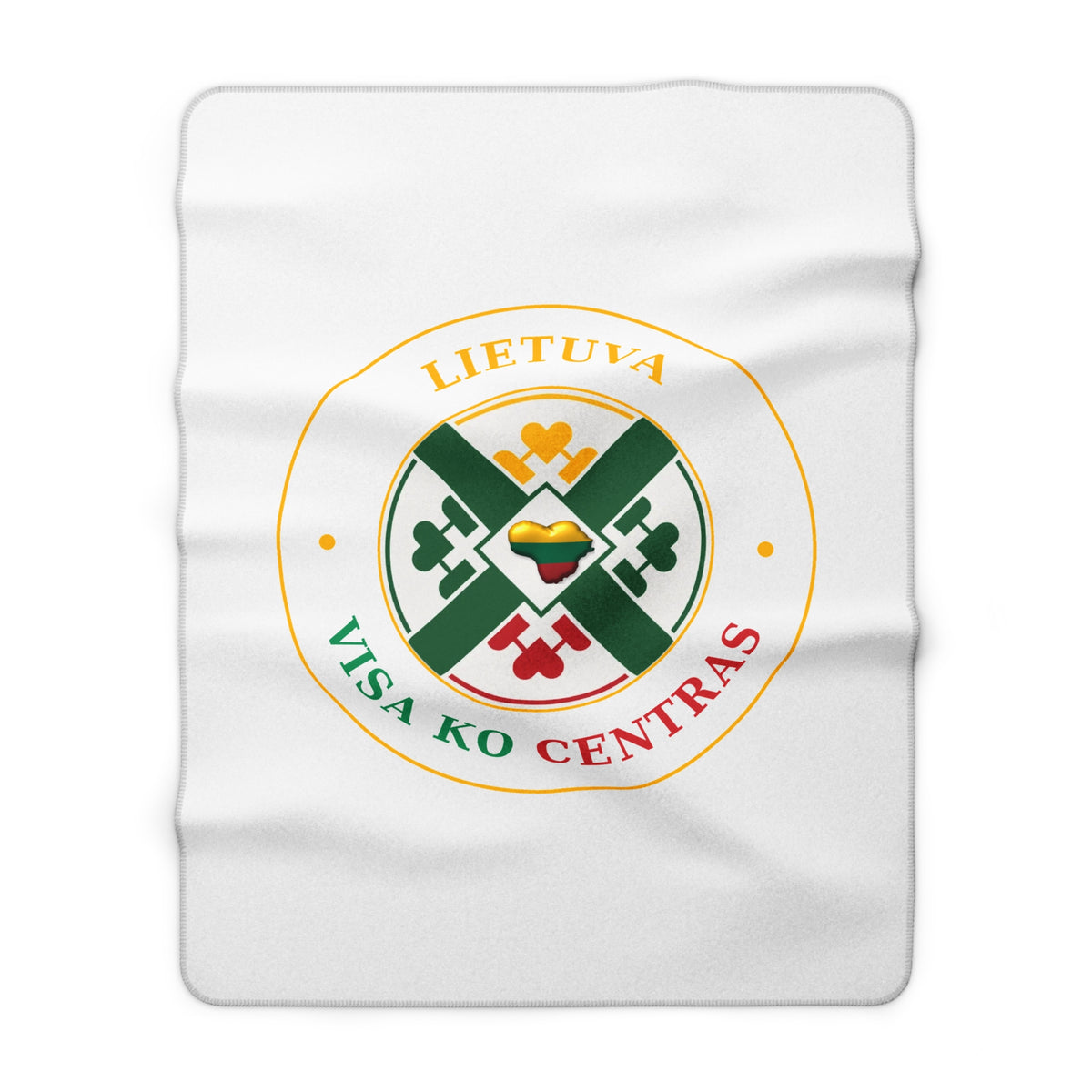 Lithuania Center of It All Sherpa Fleece Blanket, Design 5 | Cozy Lithuania Throw Blanket