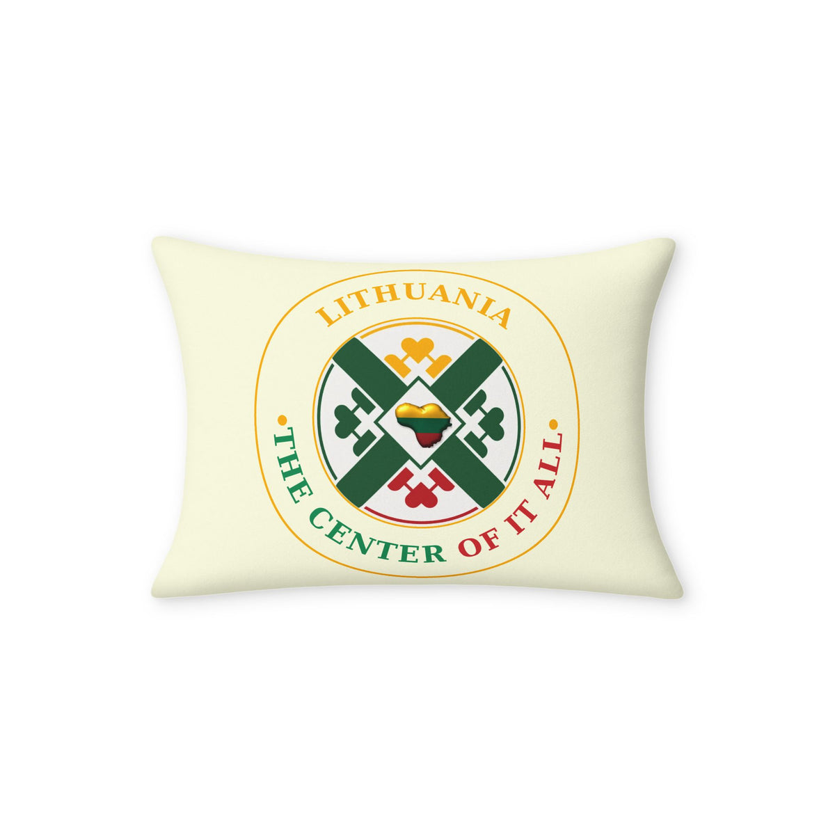 Throw Pillow Case, Center of it All Lithuanian and English