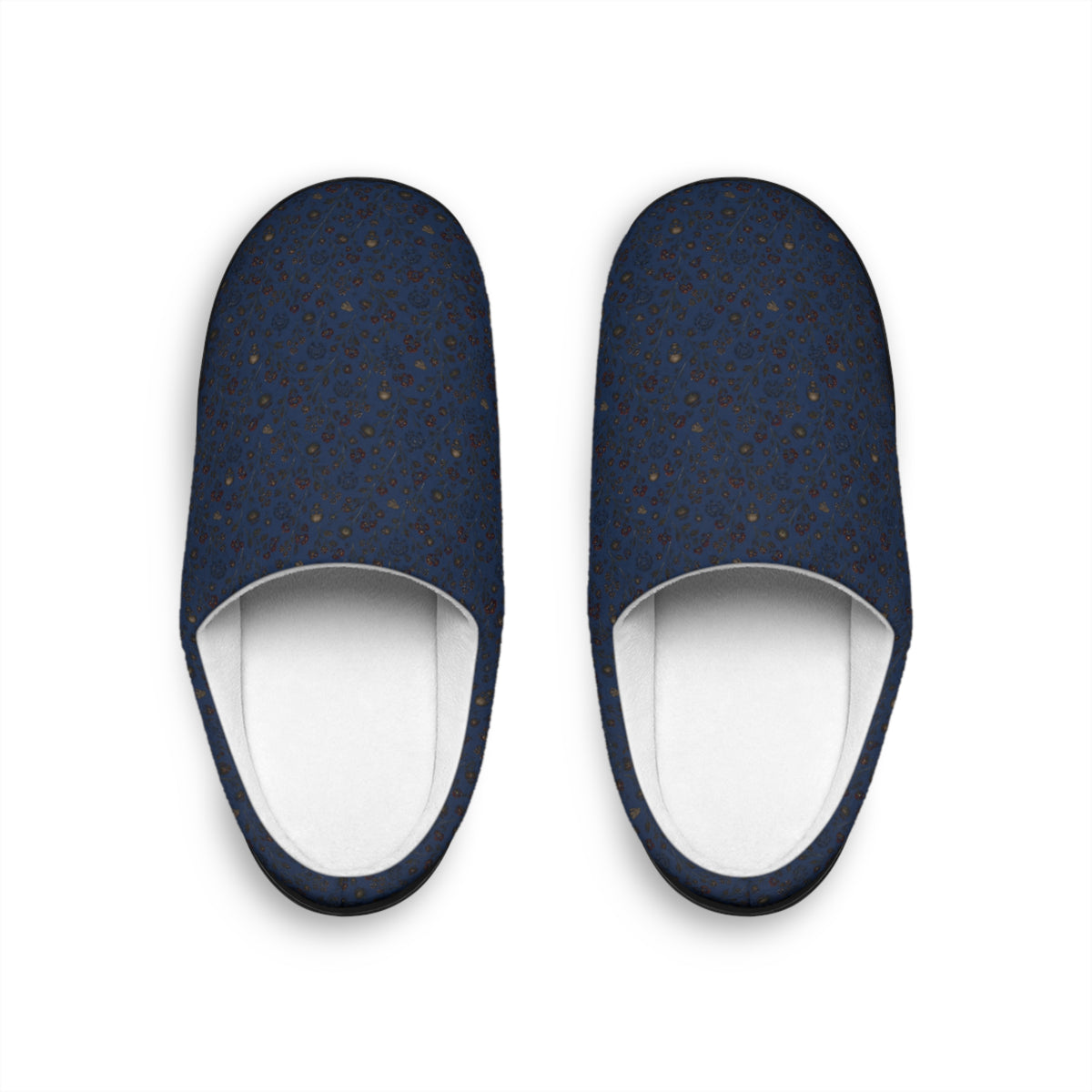 Lithuanian Skull Design Navy Blue Men's Indoor Slippers
