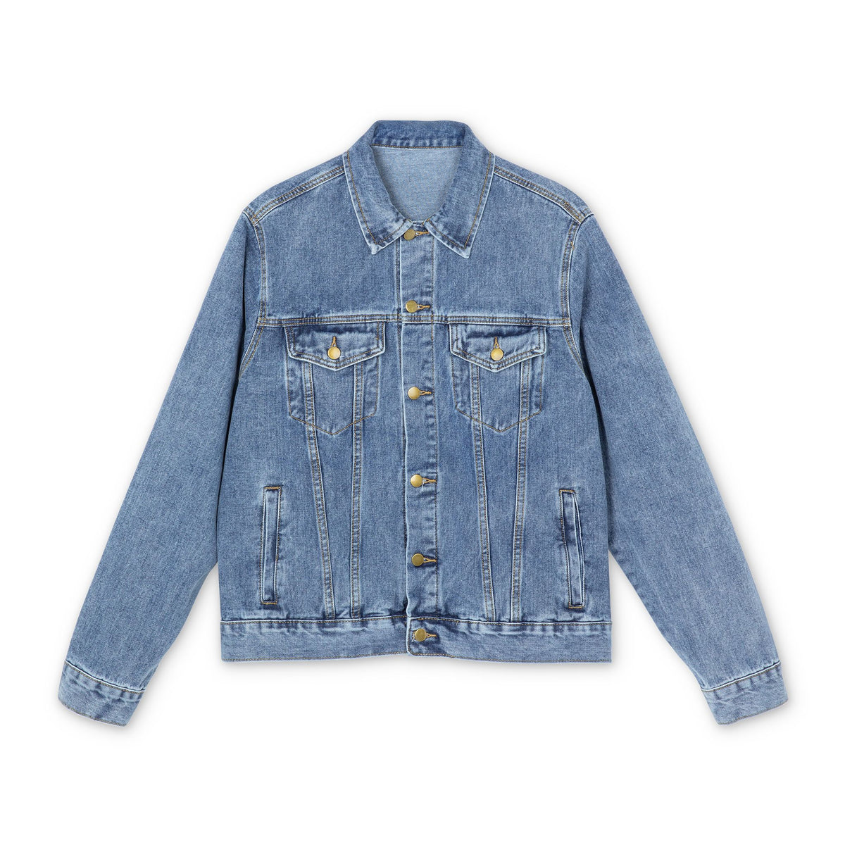 Lithuanian Skull Crest Design Men's Denim Jacket