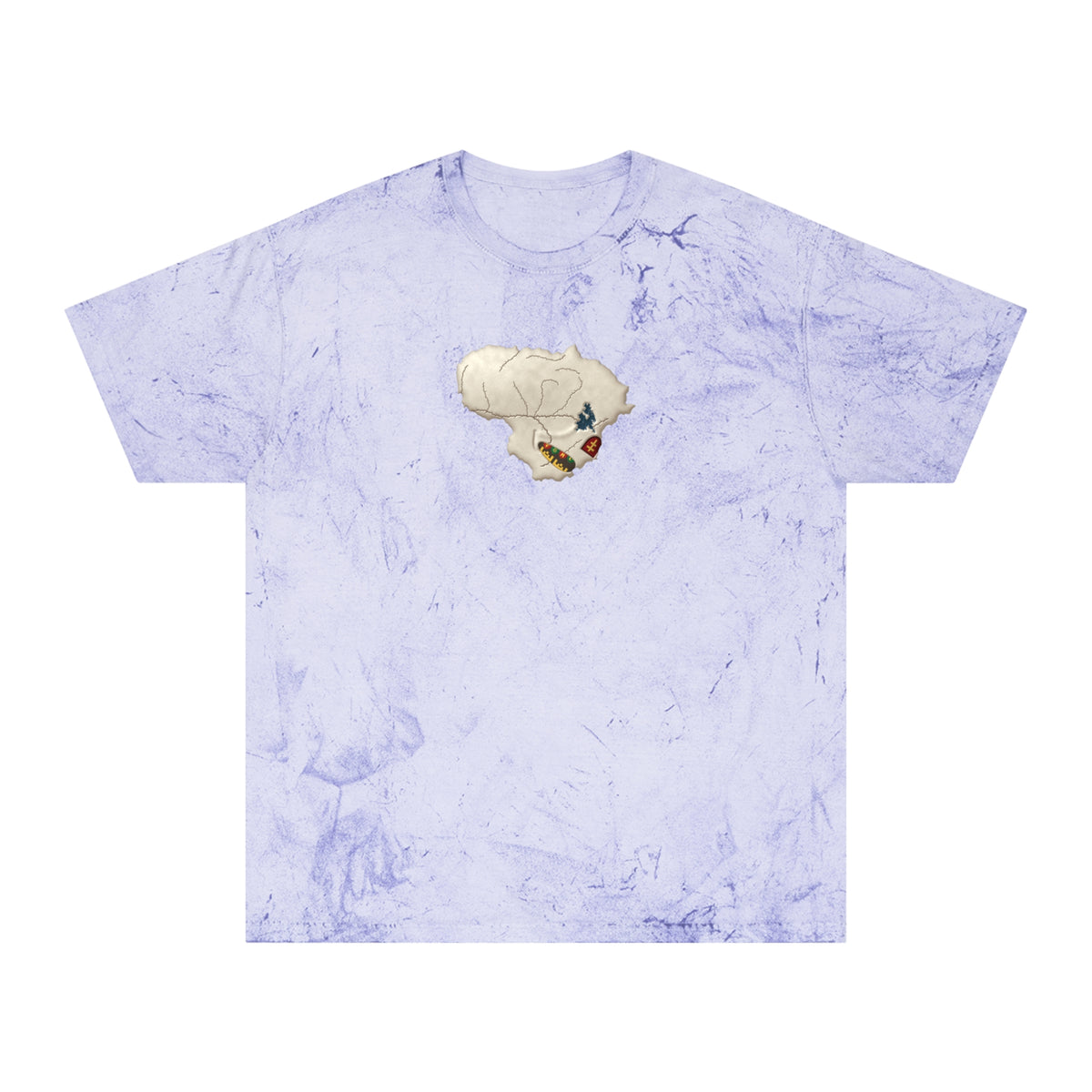 Skull of Lithuania T-Shirt, Style 2 | Yellow Color Blast Garment-Dyed Tee