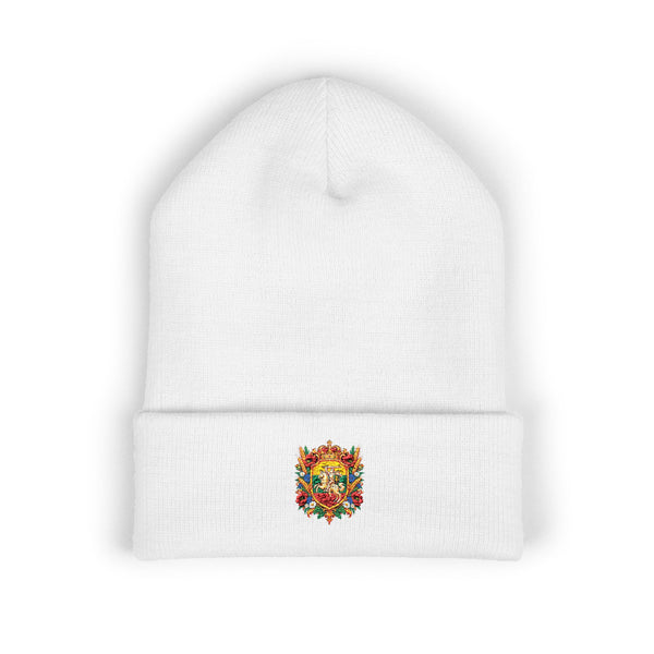 Lithuanian Crest Embroidered Cuffed Beanie, Design 2