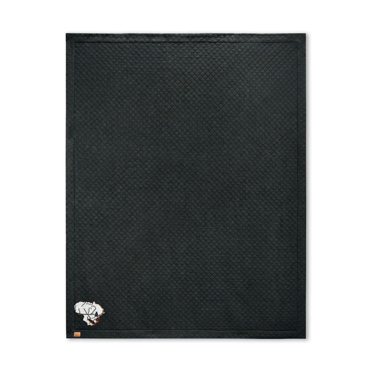 Skull of Lithuania Embroidered Diamond Quilt Blanket, Design 2 | Lithuania Quilted Throw