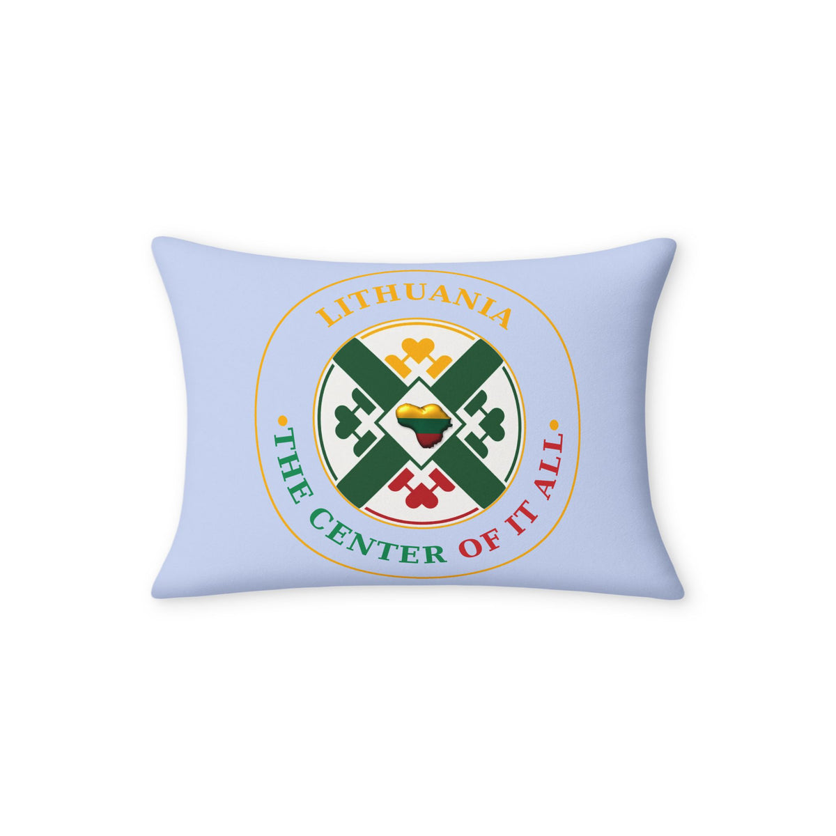 Throw Pillow Case, Center of it All Lithuanian and English