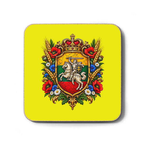 Lithuanian Royal Crest Hardboard Back Coaster