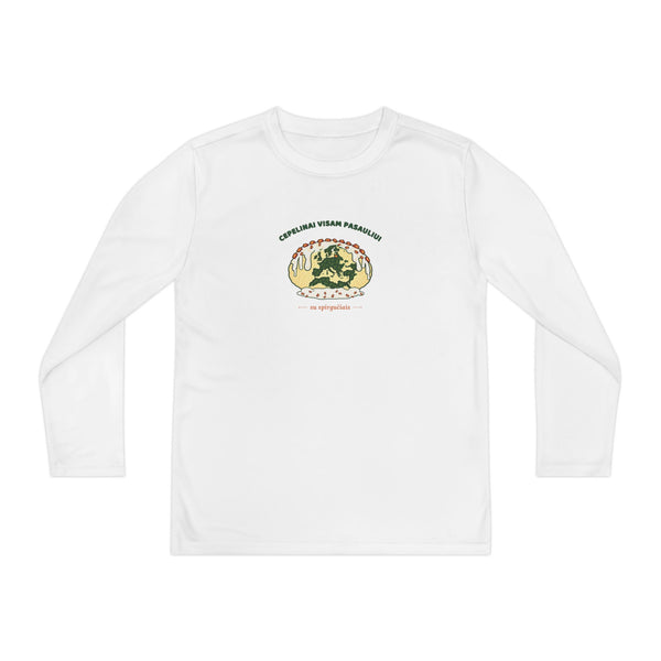 Lithuania Center of It All Youth Long Sleeve Athletic Tee | Lithuania Kids Sports Shirt