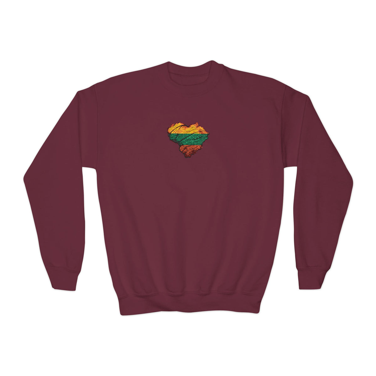 Lithuanian Wooden Heart, Youth Crewneck Sweatshirt