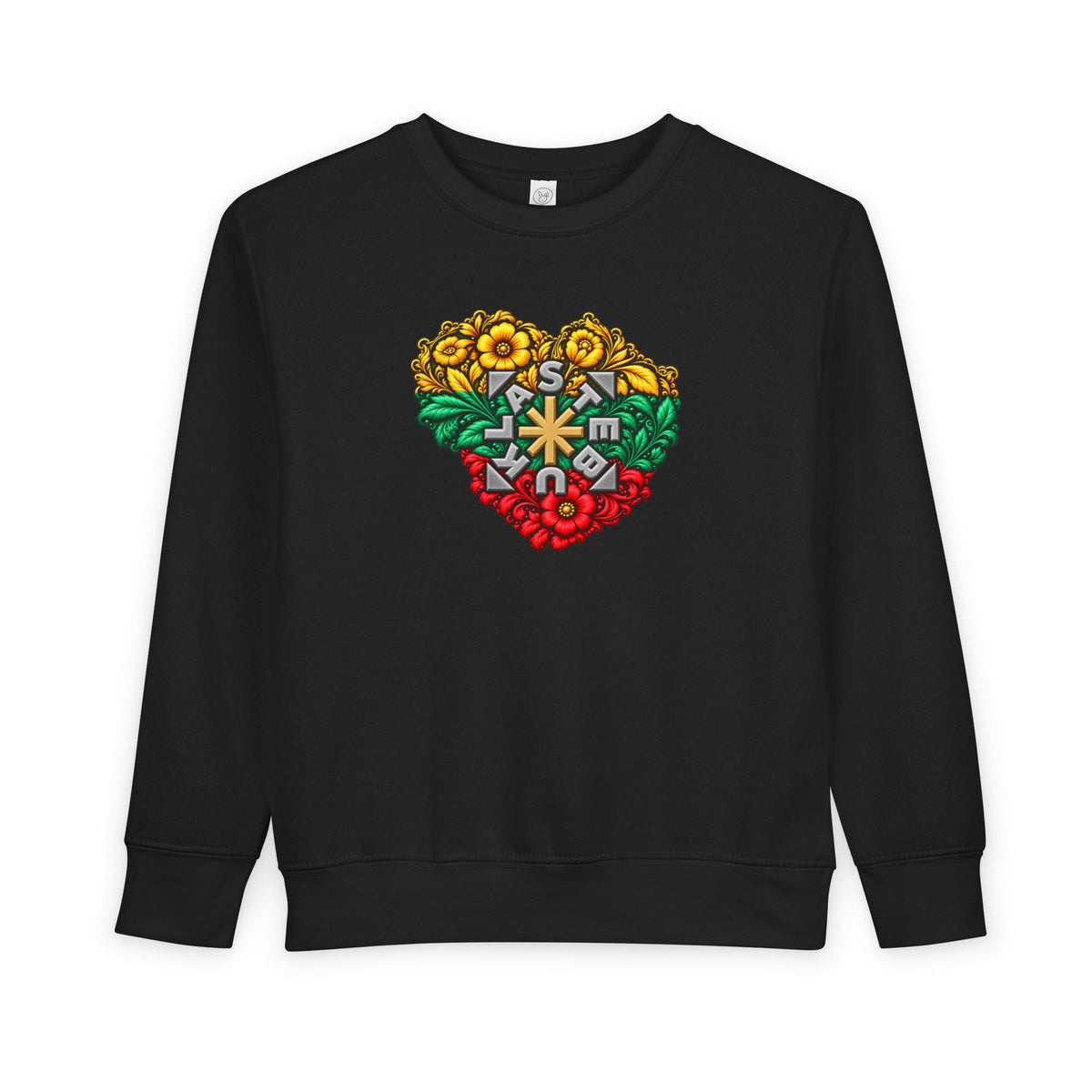 Lithuanian Flower Stebulka  Heart, Toddler Sweatshirt