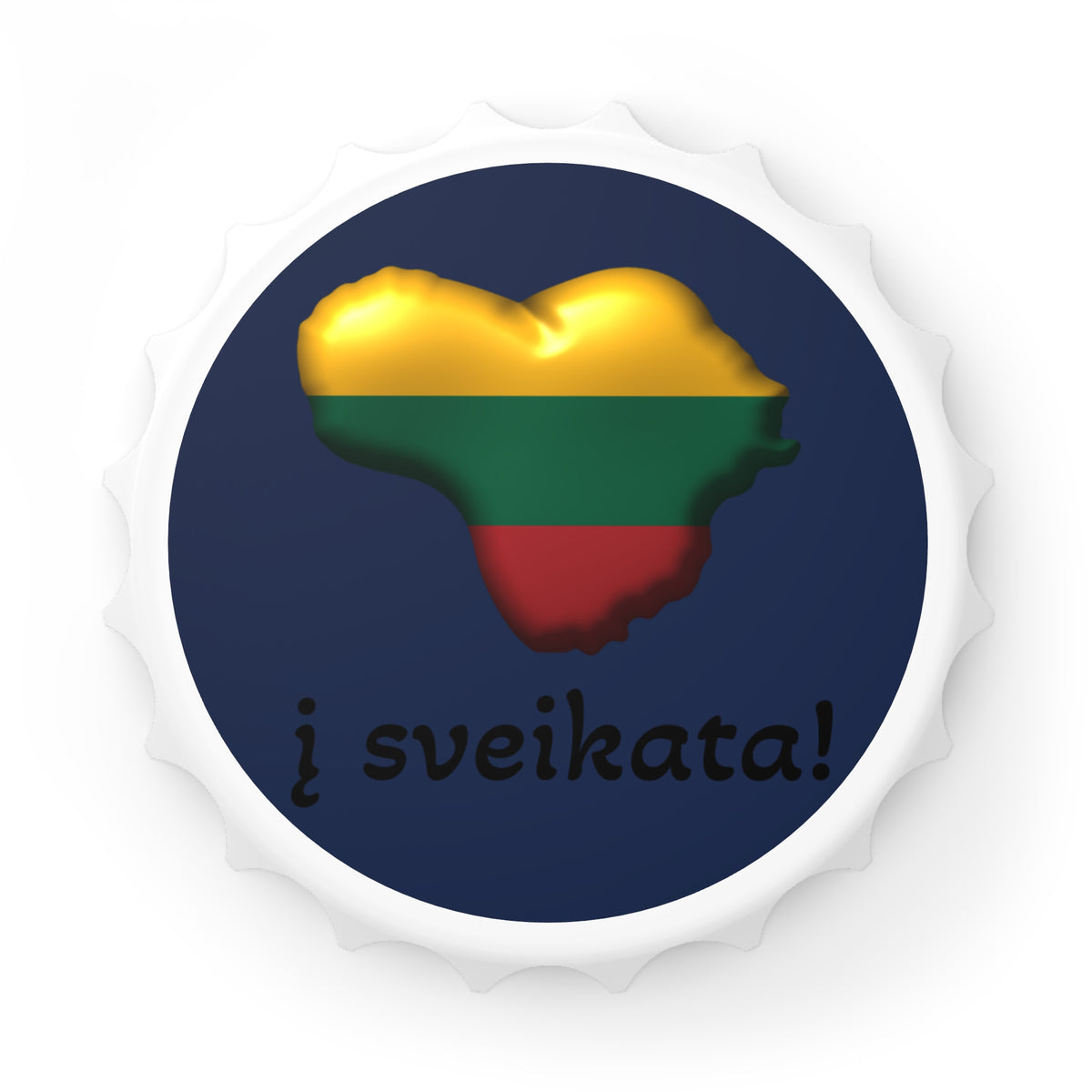 Heart of Lithuania Magnetic Bottle Opener, Design 5 | Lithuania Beer Opener