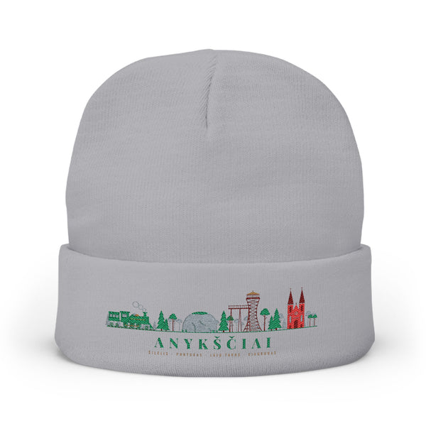 Lithuania Center of It All Embroidered Knit Beanie | Lithuania Winter Hat