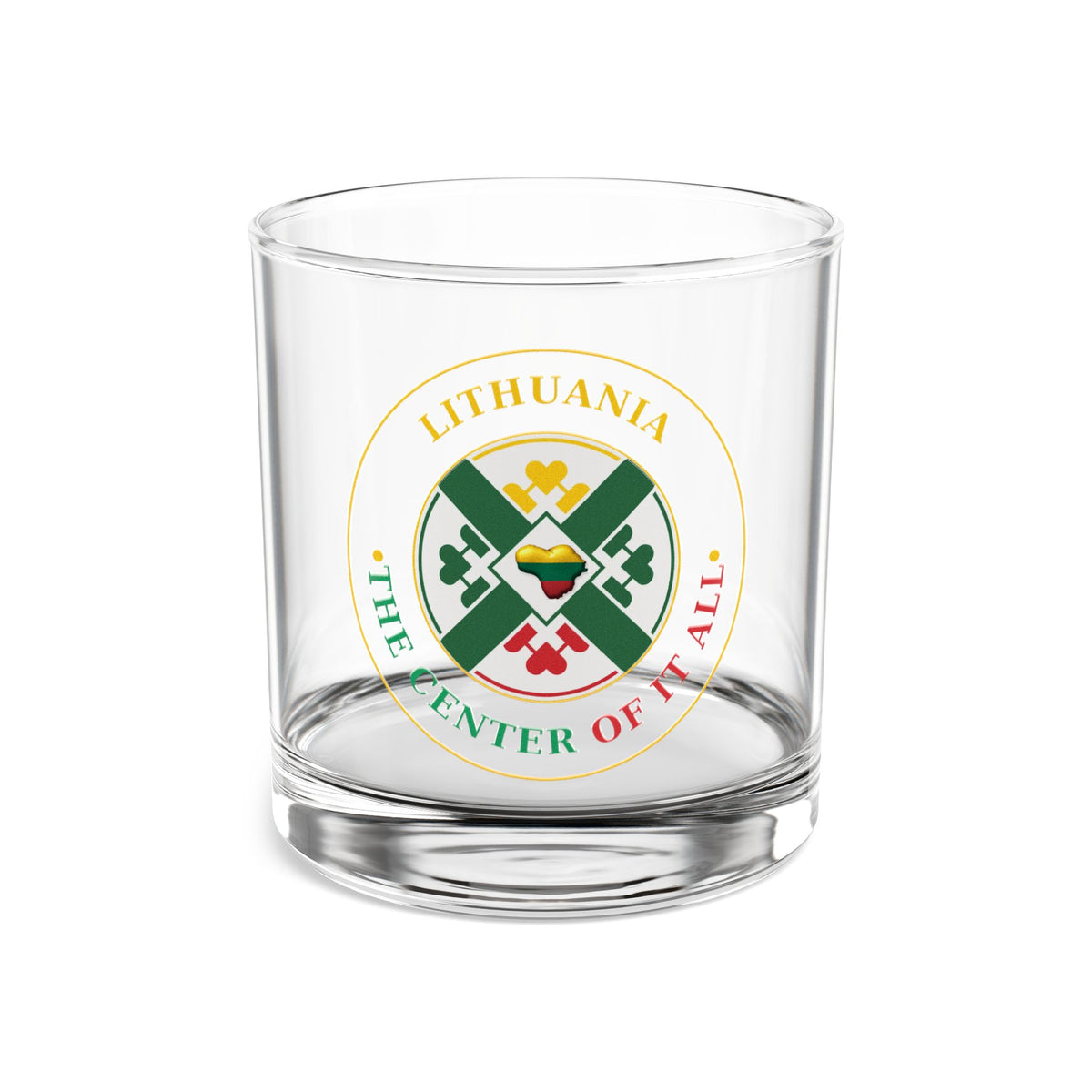 Lithuania Center of It All Rocks Glass 10 oz | Lithuania Whiskey & Cocktail Glass