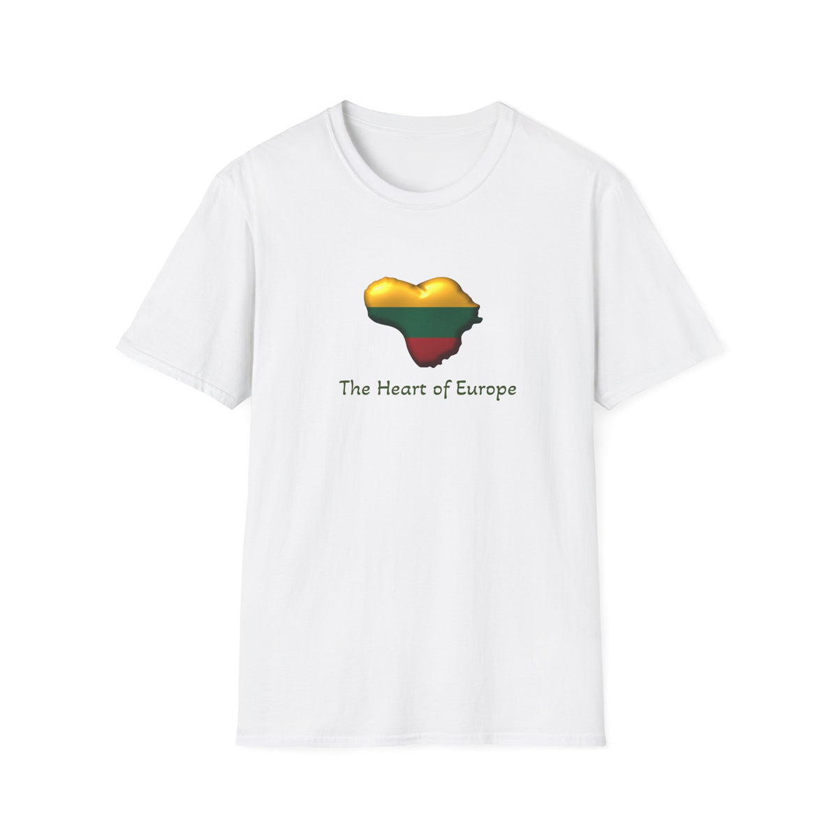 Heart of Lithuania T-Shirt | "The Heart of Europe" Lithuanian Flag Heart Tee