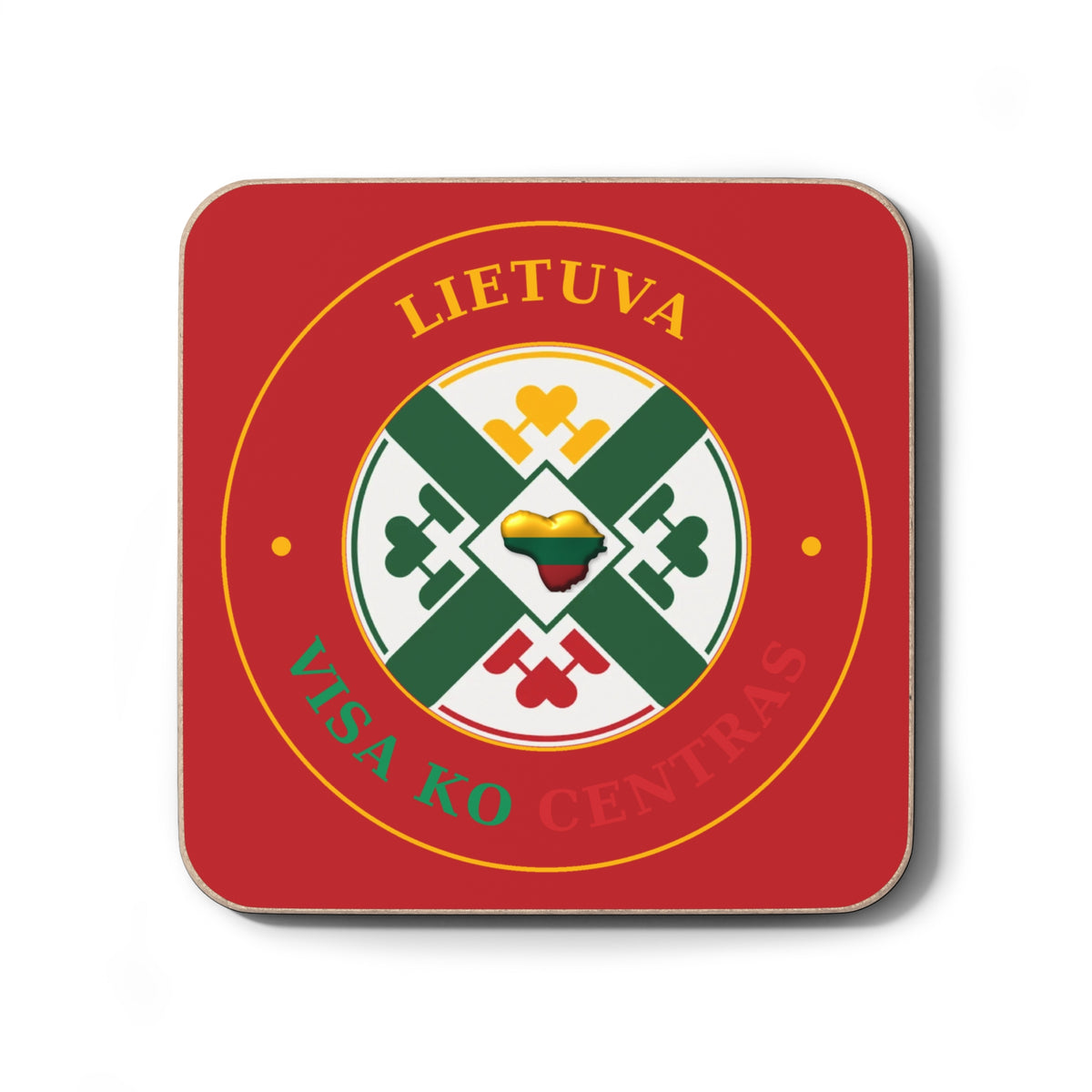 Lithuania Visa Ko Centras Hardboard Back Coaster