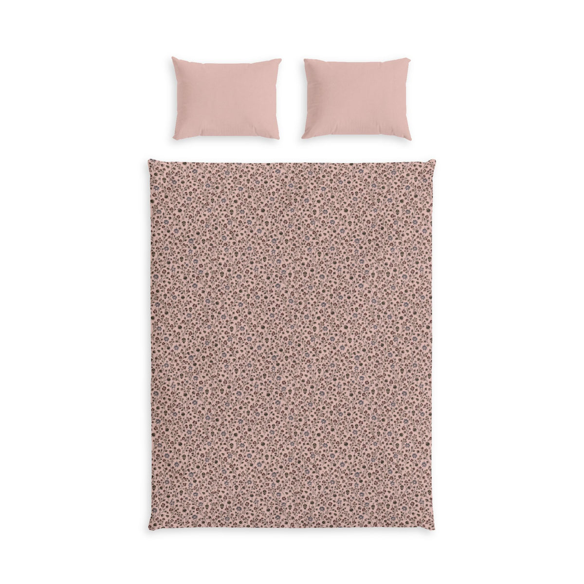 Blush Pink Floral Cotton Bed Set