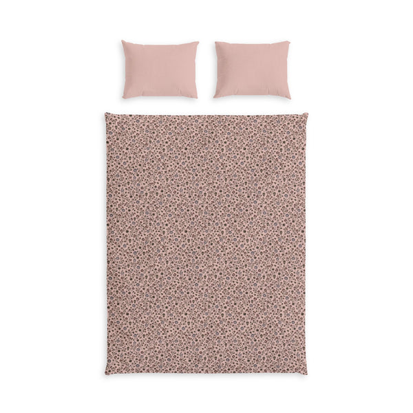 Blush Pink Floral Cotton Bed Set