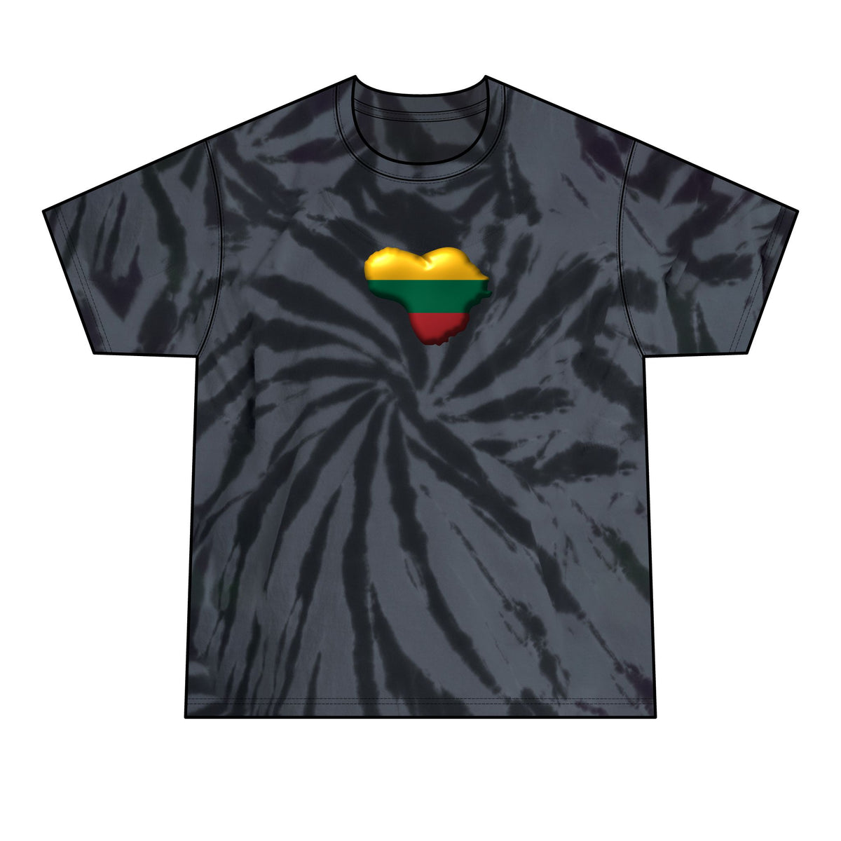 Heart of Lithuania Tie-Dye T-Shirt | Black Spiral