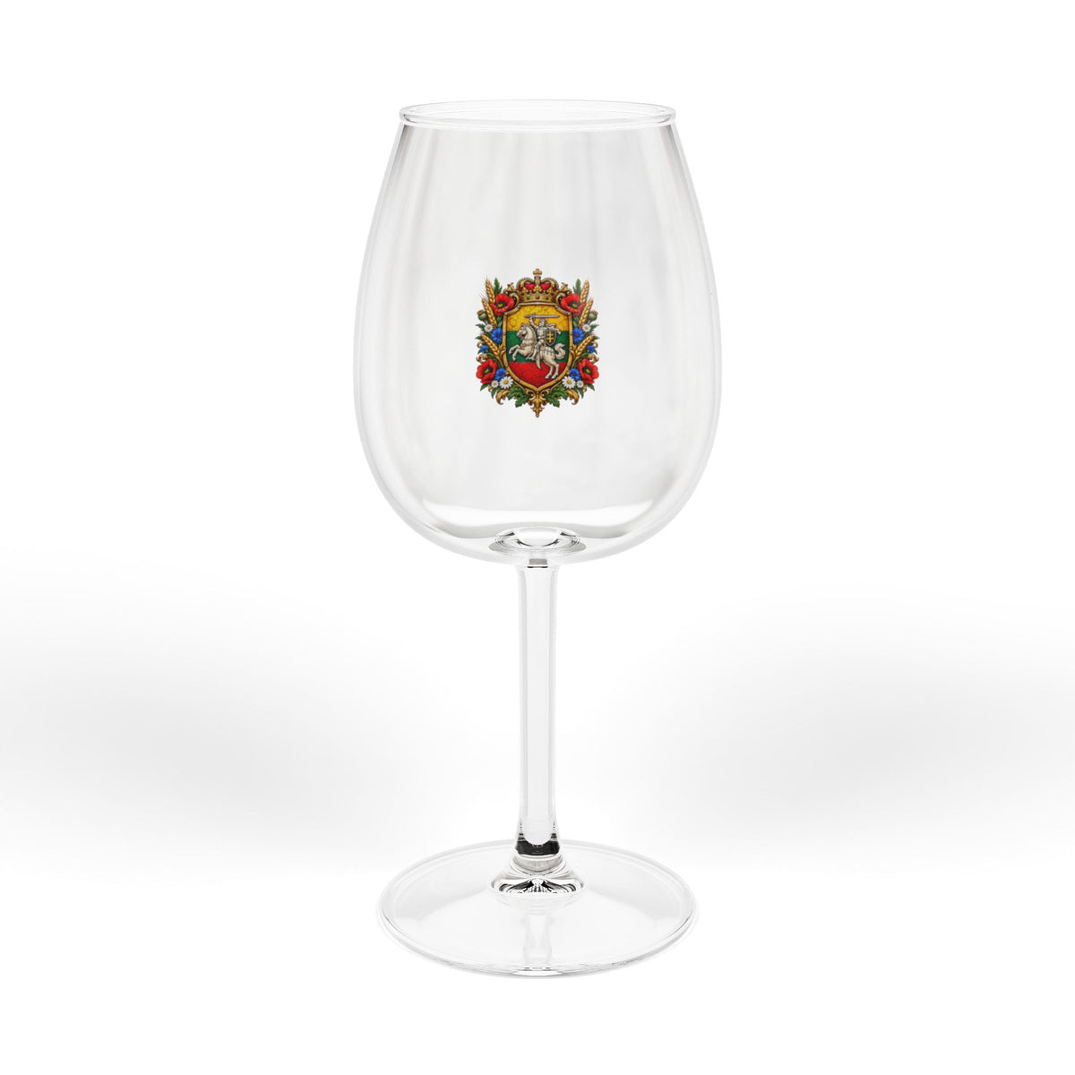 Lithuanian Royal Crest Wine Glass, 12oz