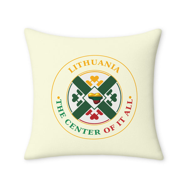 Throw Pillow Case, Center of it All Lithuanian and English
