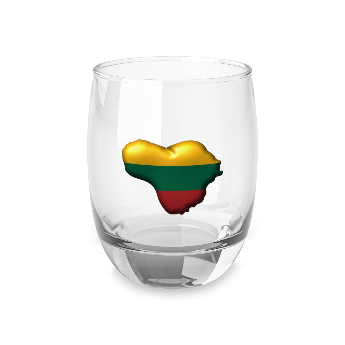 Heart of Lithuania Whiskey Glass, Design 3 | Lithuania Shot & Sipping Glass 6 oz