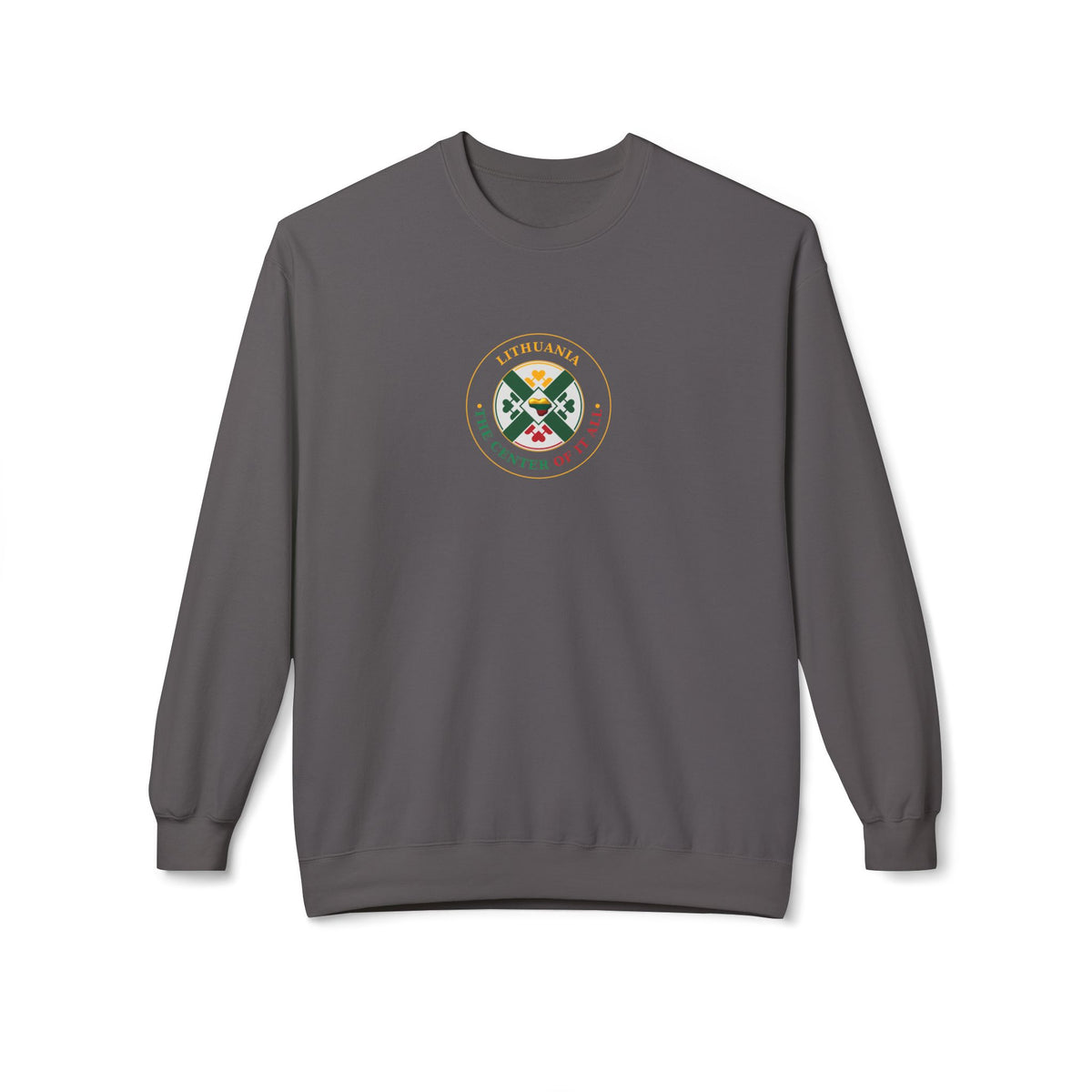 Unisex Midweight Softstyle Fleece Crewneck Sweatshirt, Lithuanian Center of it All