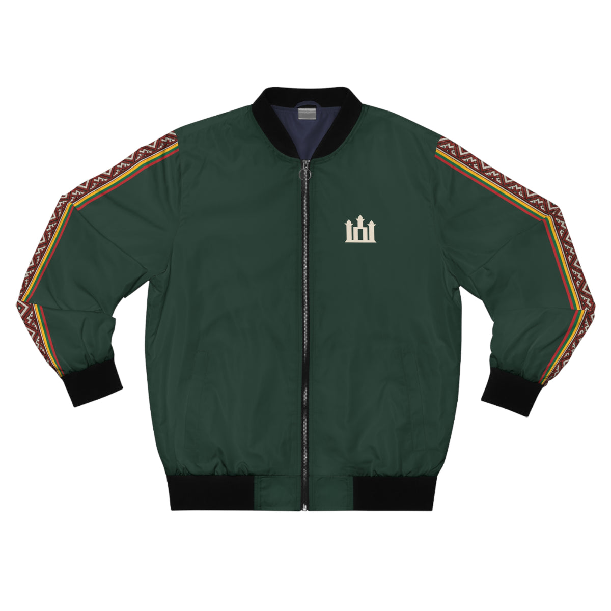 Forest Green Men's Bomber Jacket Lithuanian Bold
