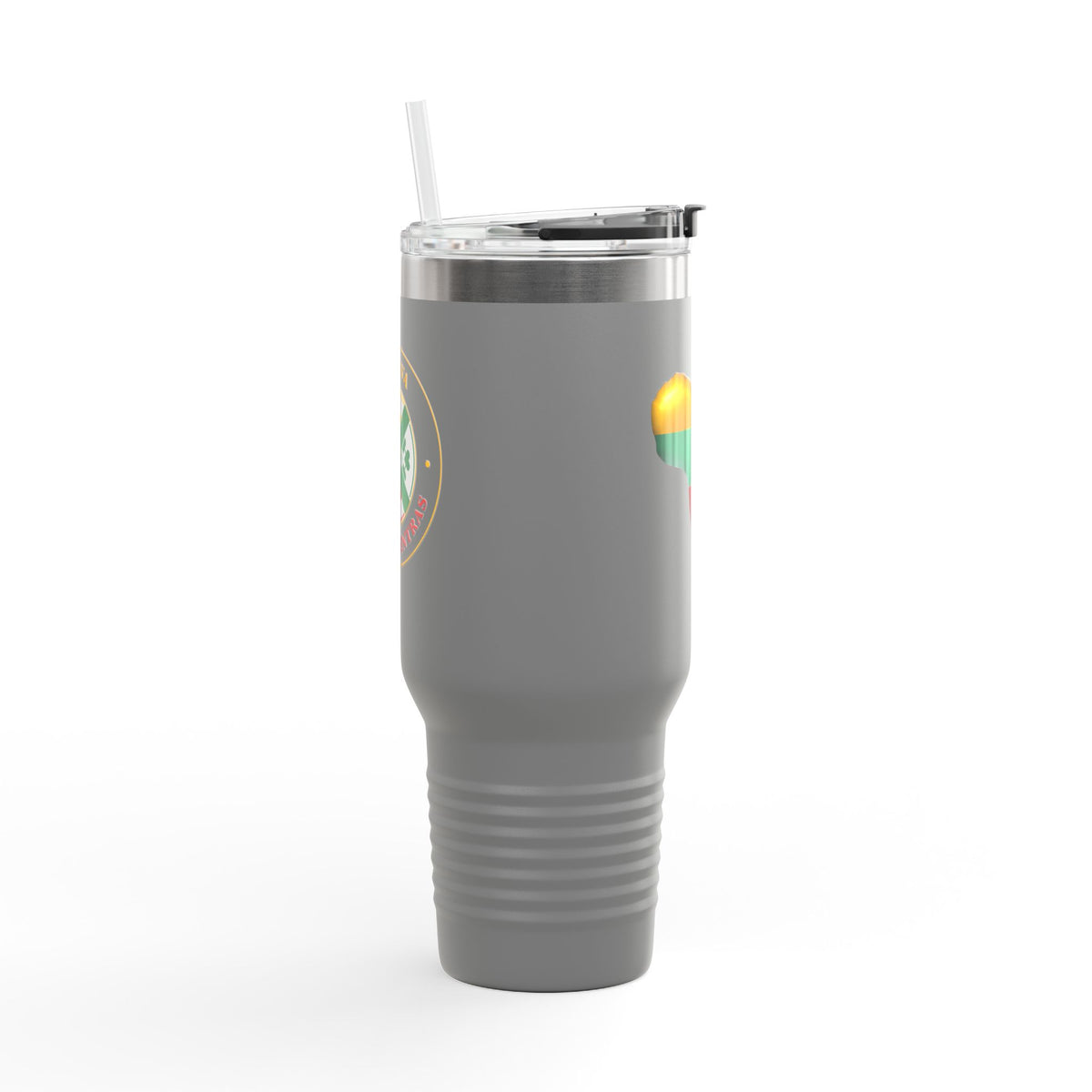 Heart of Lithuania Insulated Travel Mug 40 oz | Lithuania Tumbler with Straw