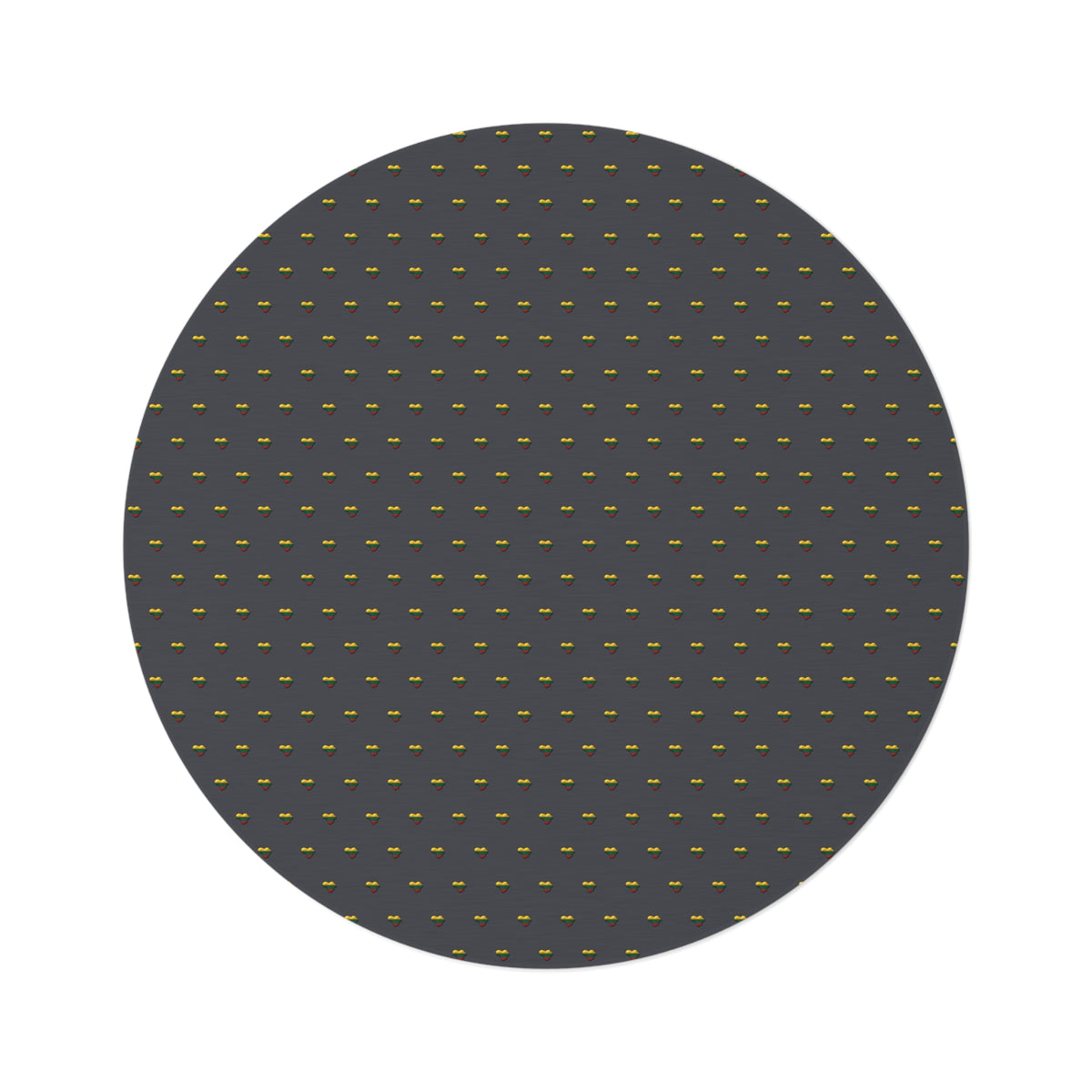 Heart of Lithuania Round Area Rug 60 in | Lithuania Chenille Rug
