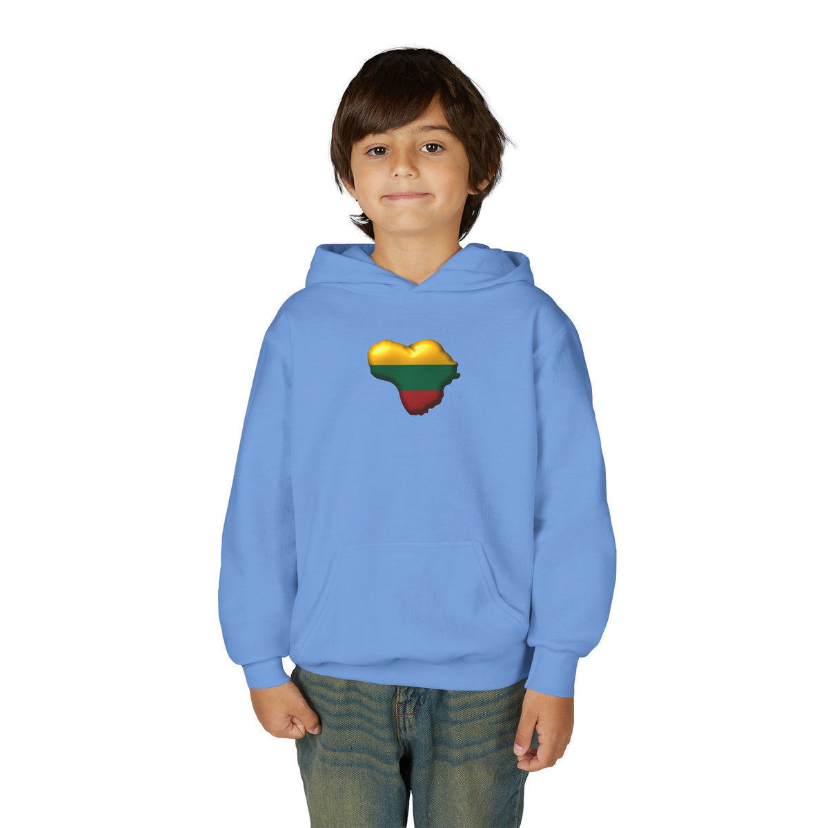 Heart of Lithuania Youth Hoodie, Style 2 | Lithuania Kids Hooded Sweatshirt