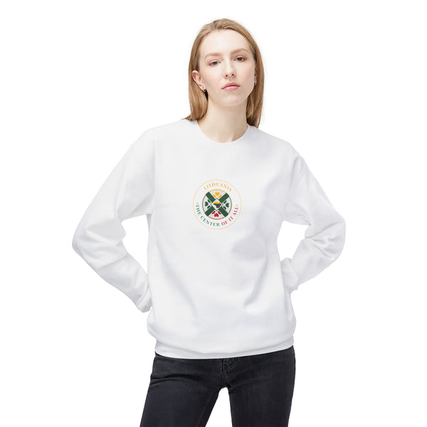 Unisex Midweight Softstyle Fleece Crewneck Sweatshirt, Lithuanian Center of it All