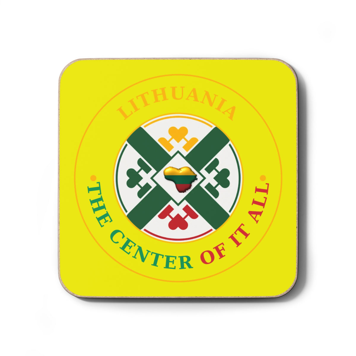 Lithuanian Center of it All Hardboard Back Coaster