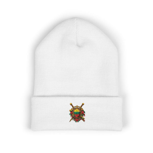 Lithuanian Crest Embroidered Cuffed Beanie