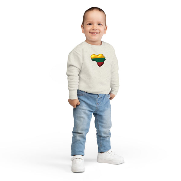 Heart of Lithuania Toddler Sweatshirt | Lithuanian Flag Heart