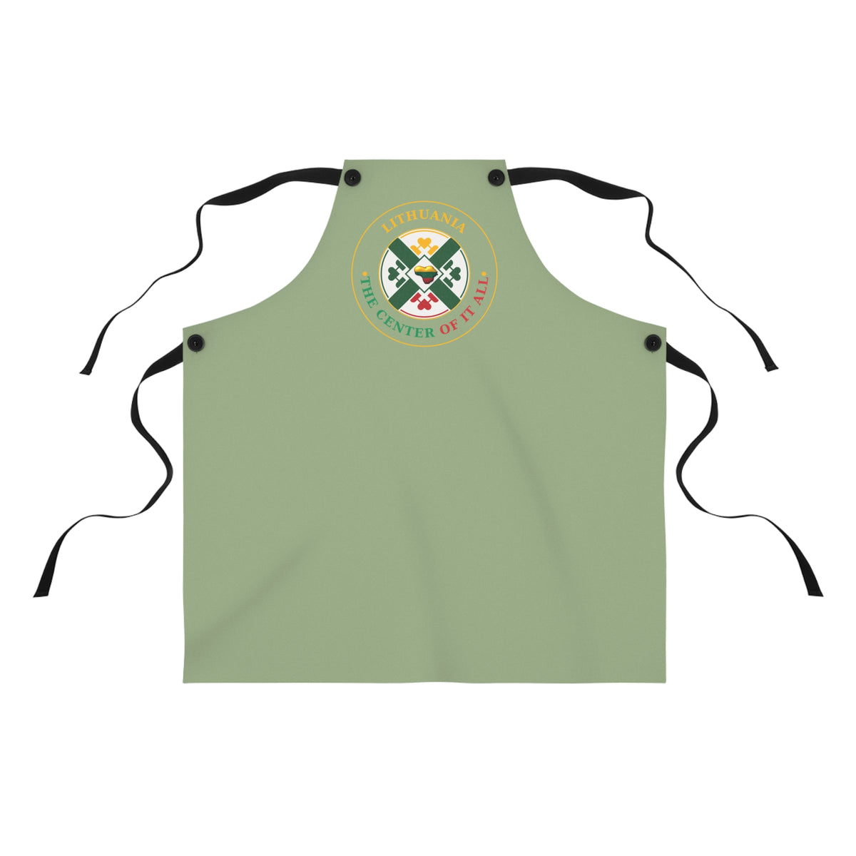 Lithuania the Center of it All, Apron, Sage Green
