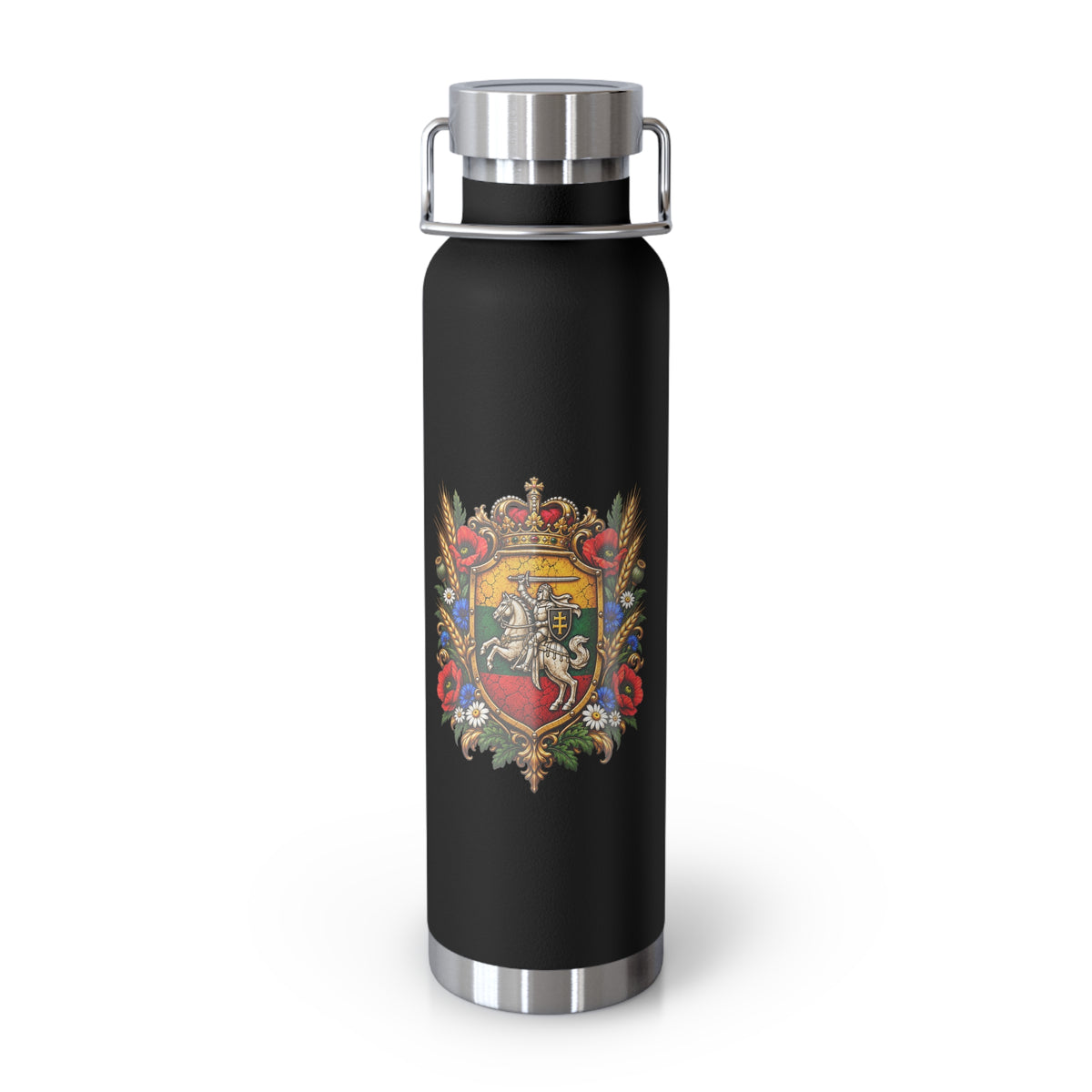 Lithuanian Royal Crest Copper Vacuum Insulated Bottle, 22oz