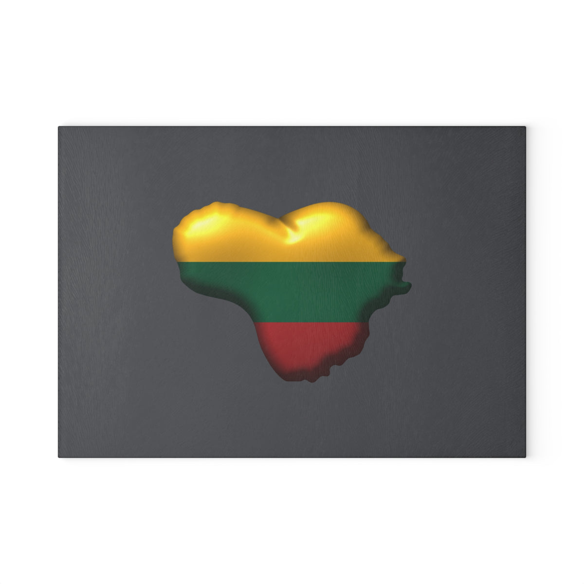 Lithuanian Heart Design Glass Cutting Board Graphite