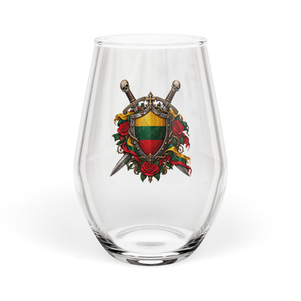 Lithuanian Heraldic Crest Stemless Wine Glass