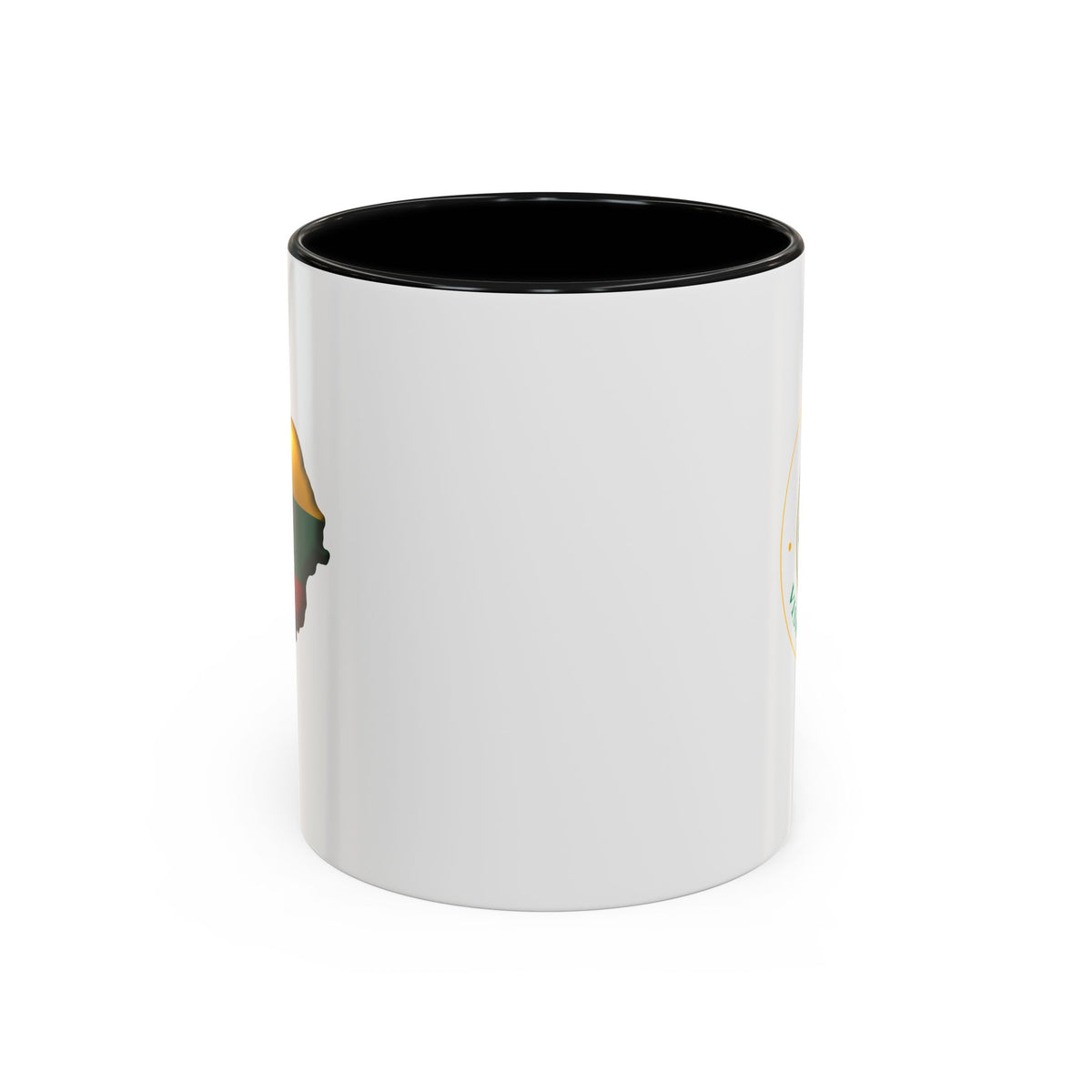 Heart of Lithuania Two-Tone Coffee Mug, Design 2 | Lithuania Accent Mug 11 & 15 oz
