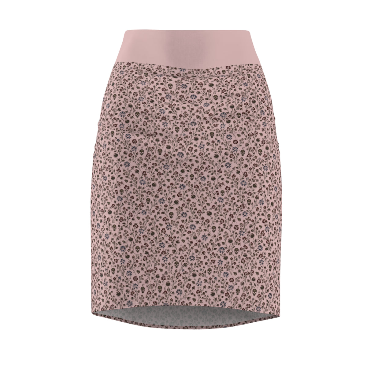 Women's Pink Print Pencil Skirt