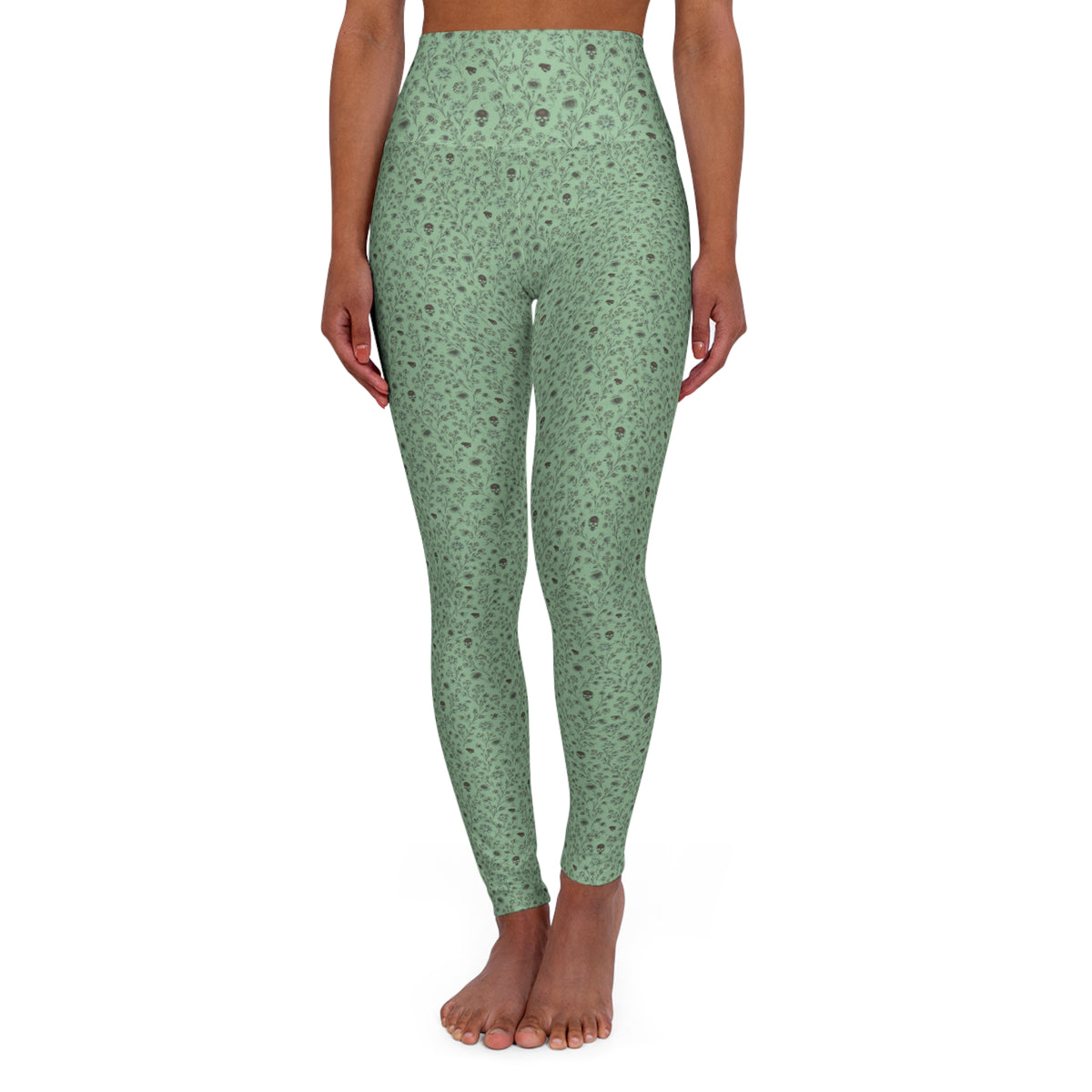 Lithuanian Skull Design High Waisted Yoga Leggings (AOP)