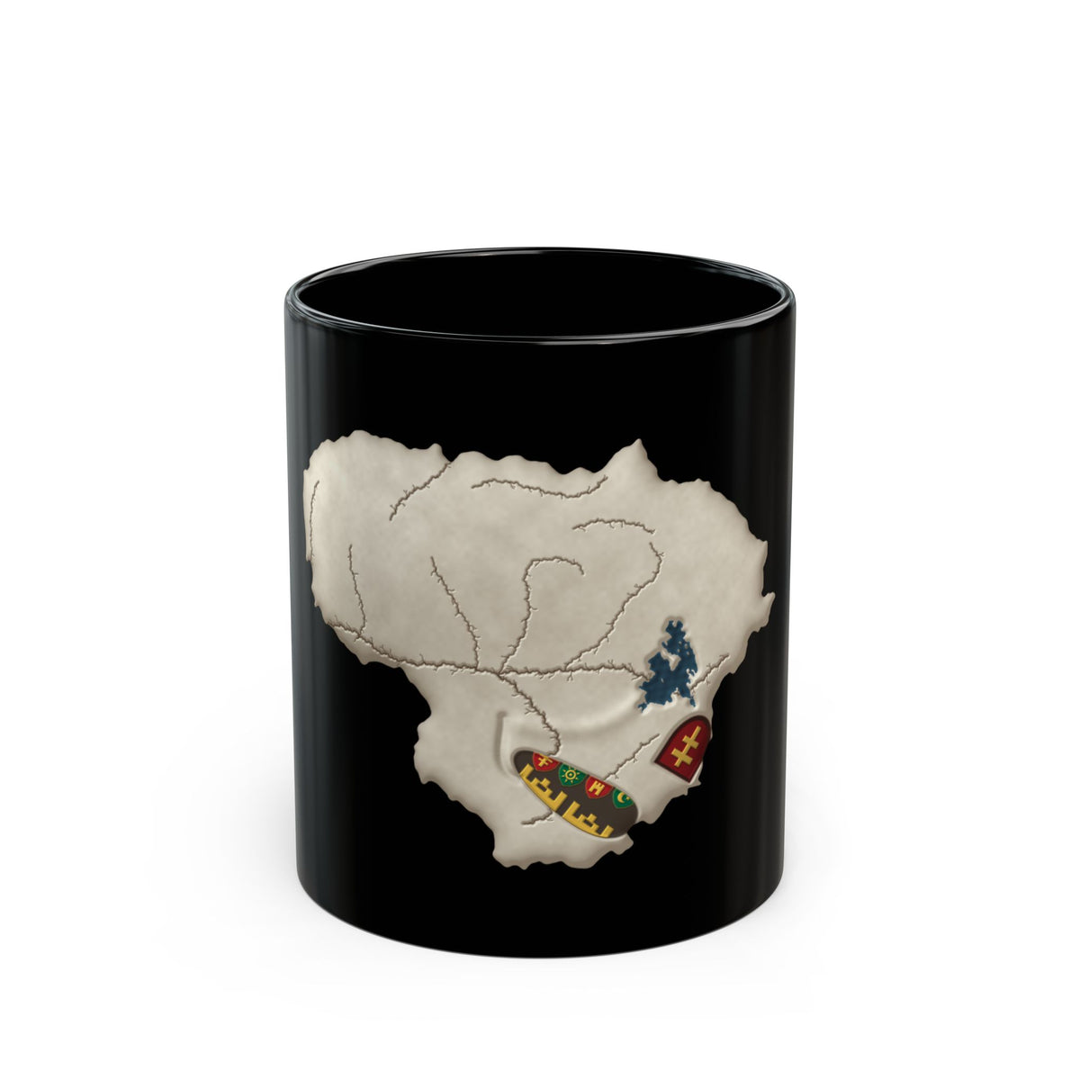 Lithuanian Skull Design Mug | Pirate Map Coffee Cup