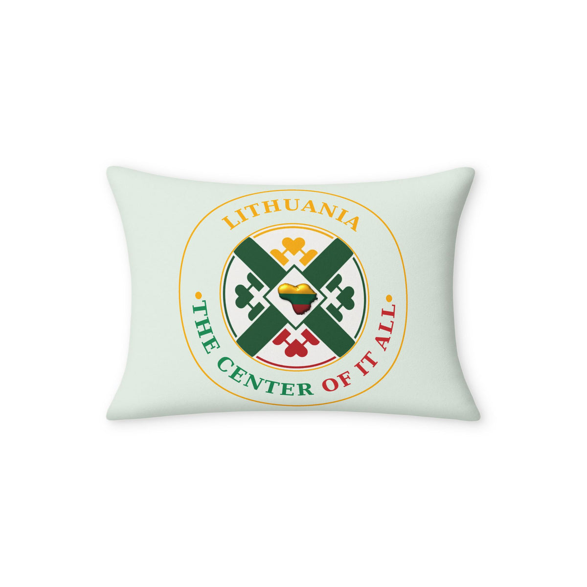 Lithuania Center of It All Throw Pillow Case, Lithuanian & English