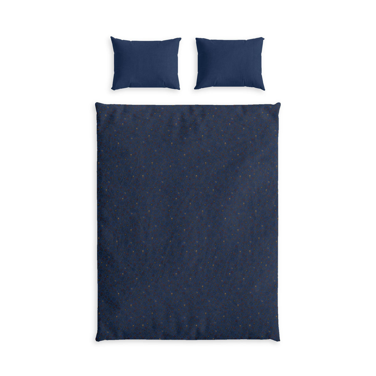 Navy Blue Cotton Bed Set with Subtle Speckled Pattern
