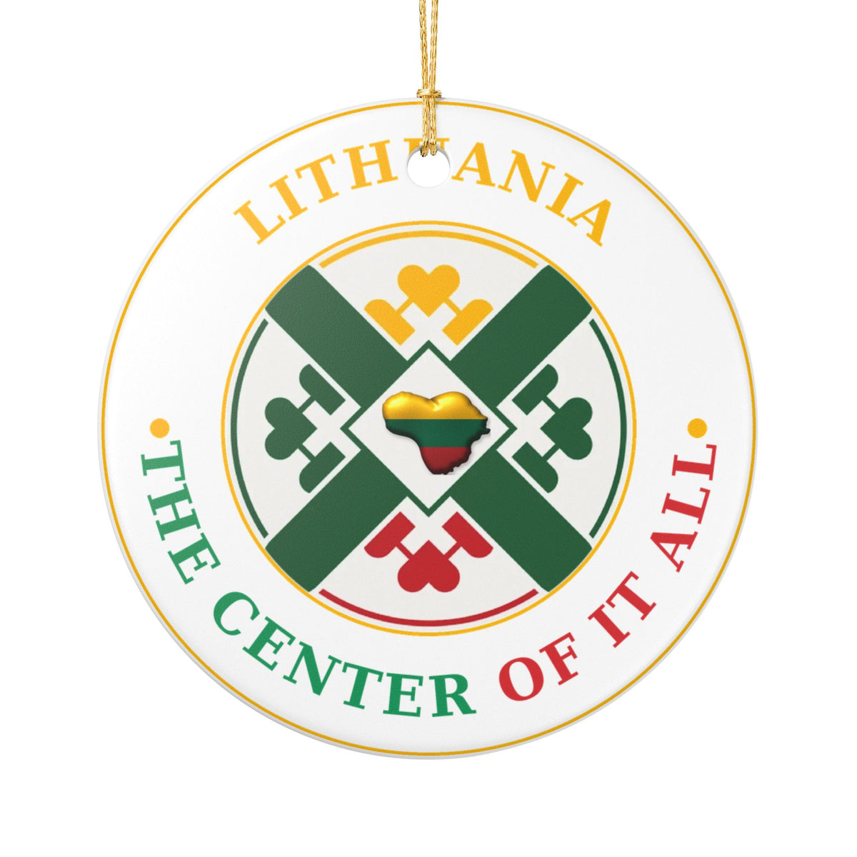 Lithuania The Center of It All Ornament | Lithuanian Christmas Ornament