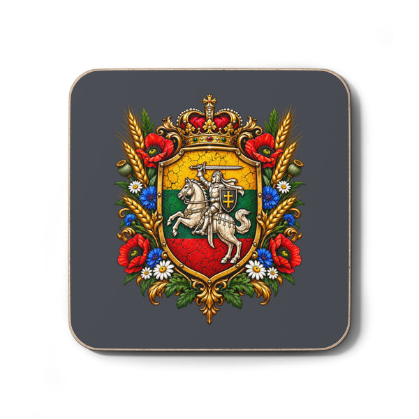 Lithuanian Royal Crest Hardboard Back Coaster
