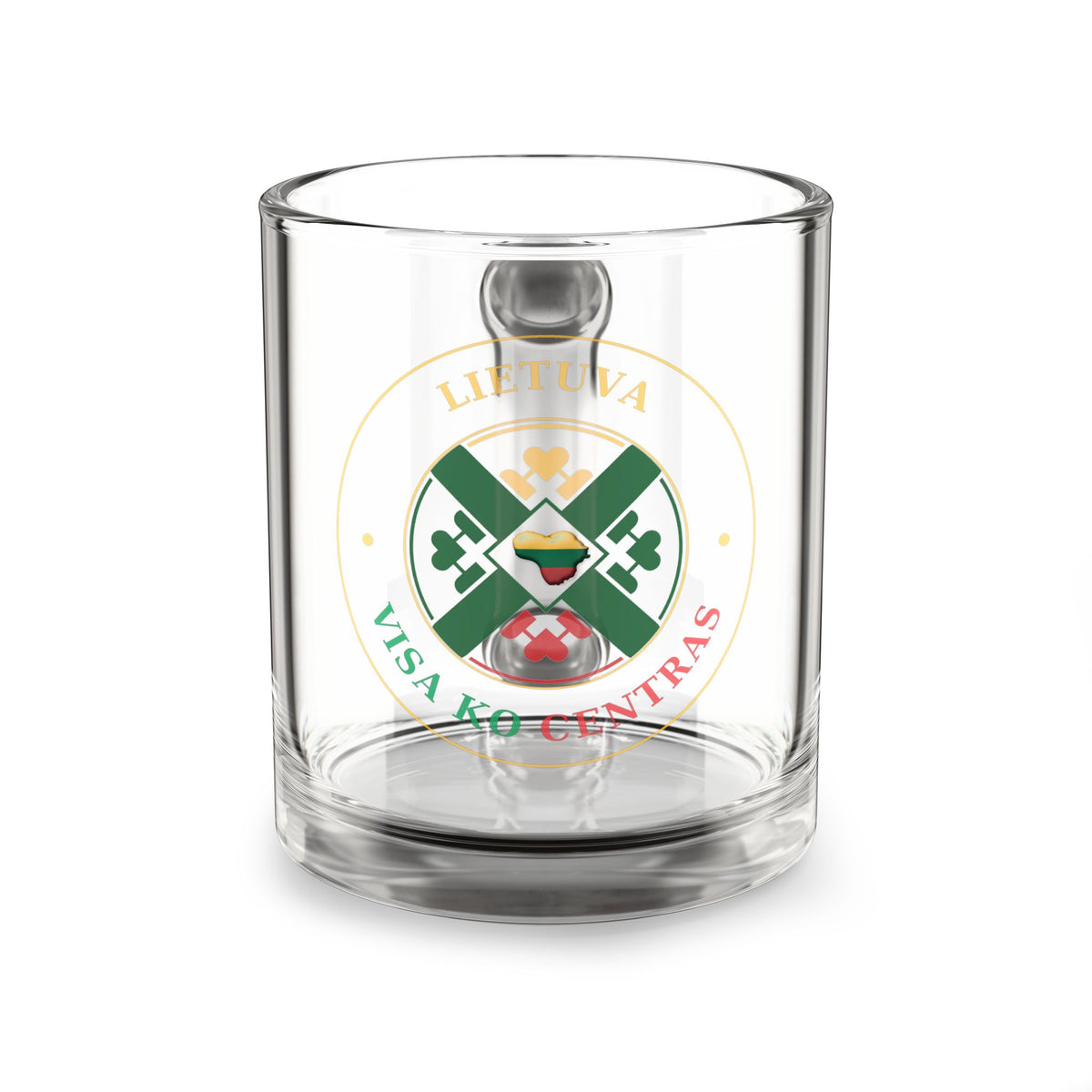Lithuania Center of It All Clear Glass Coffee Mug 10 oz, Design 2 | Lithuania Tea & Latte Mug
