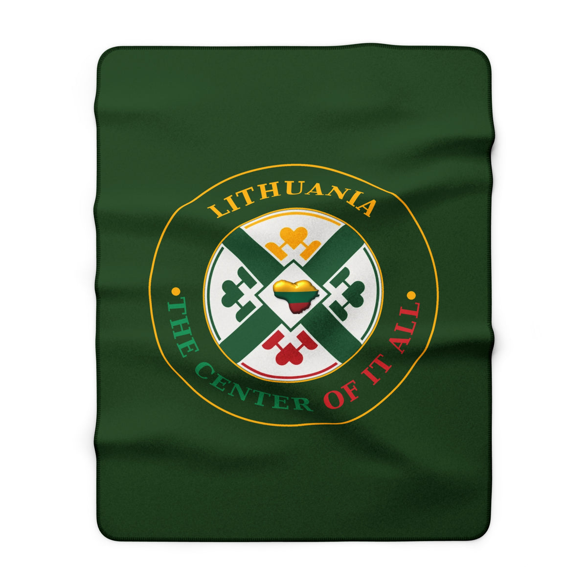 Lithuania Center of It All Sherpa Fleece Blanket, Design 9 | Cozy Lithuania Throw Blanket